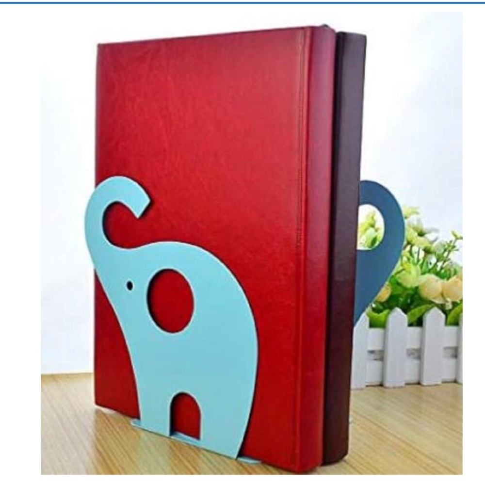 Cutest ygnjhol Paired Cartoon Elephant Nonskid Bookends Art Bookend Metal